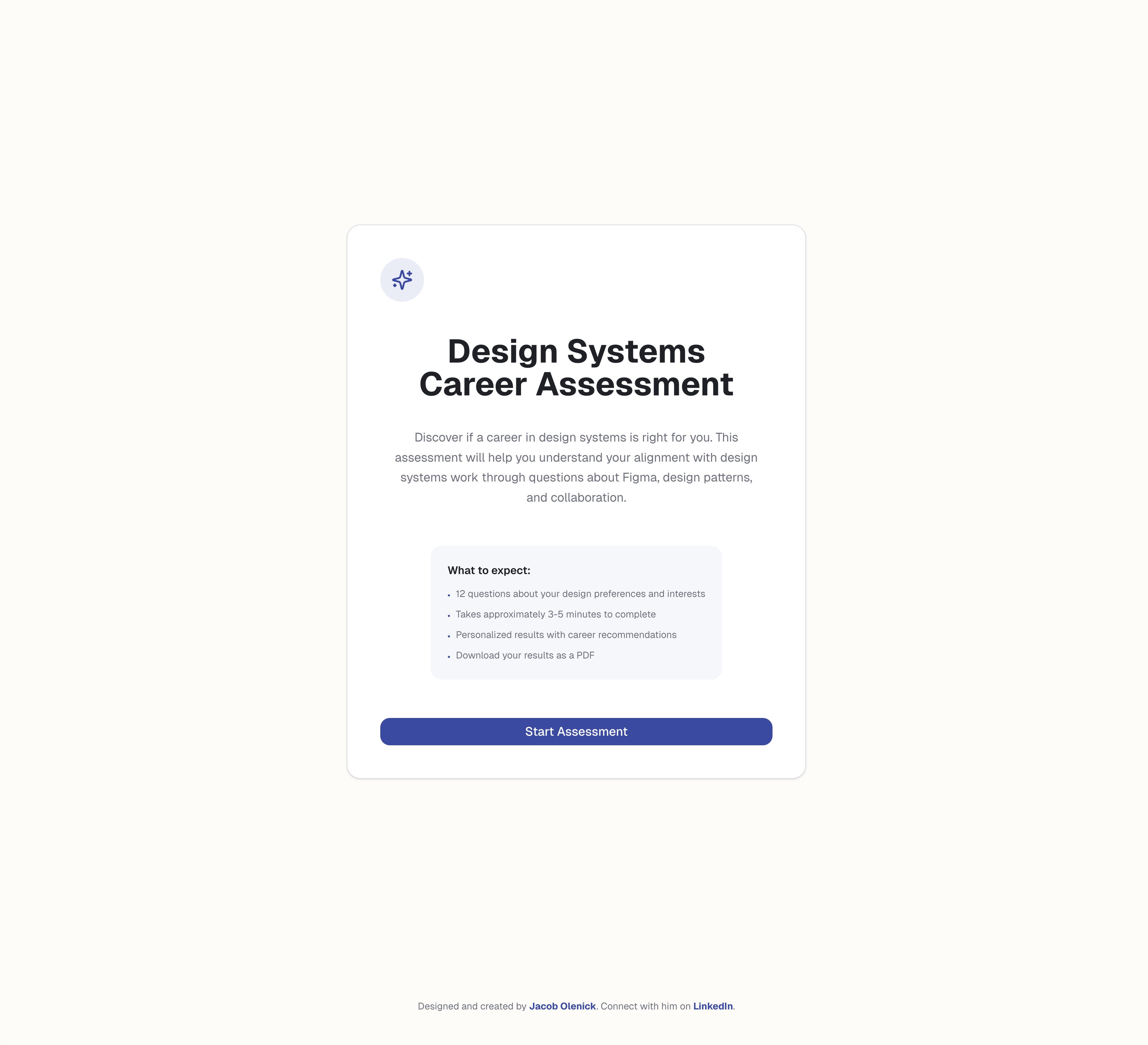 Design Systems Career Assessment tool