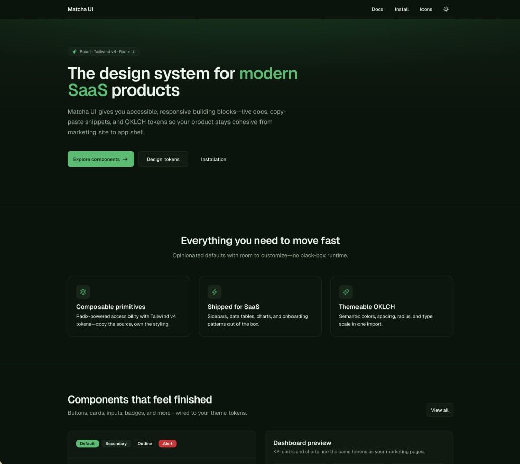 Matcha UI Agentic Design System