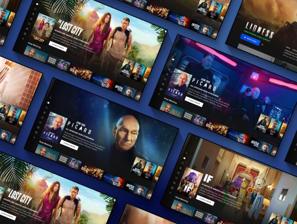 Collage of Paramount+ TV screens showing multiple hero treatments