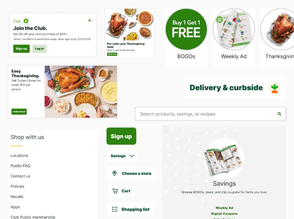 Publix digital design system and e-commerce UI