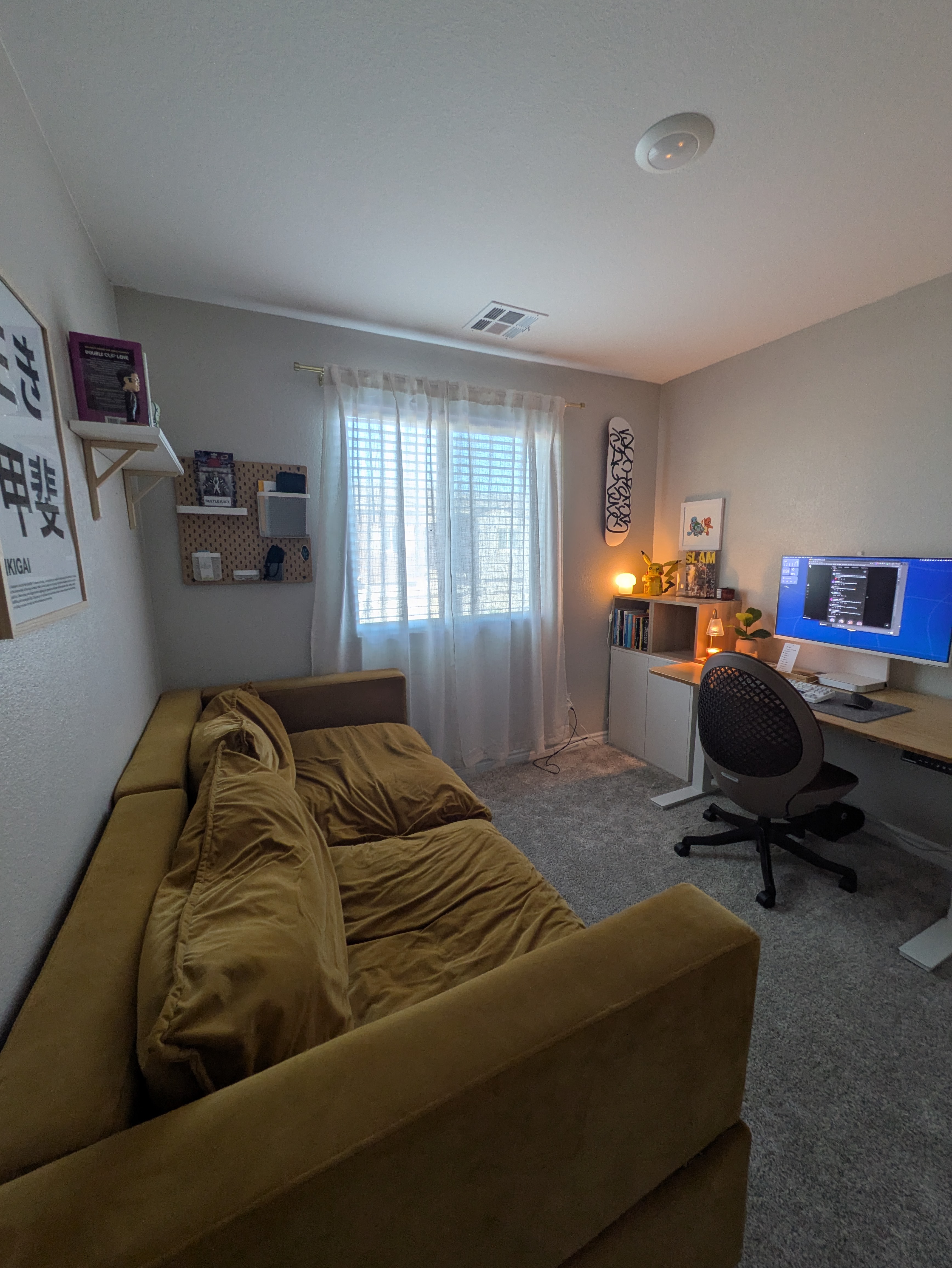 Cozy home office workspace with desk setup